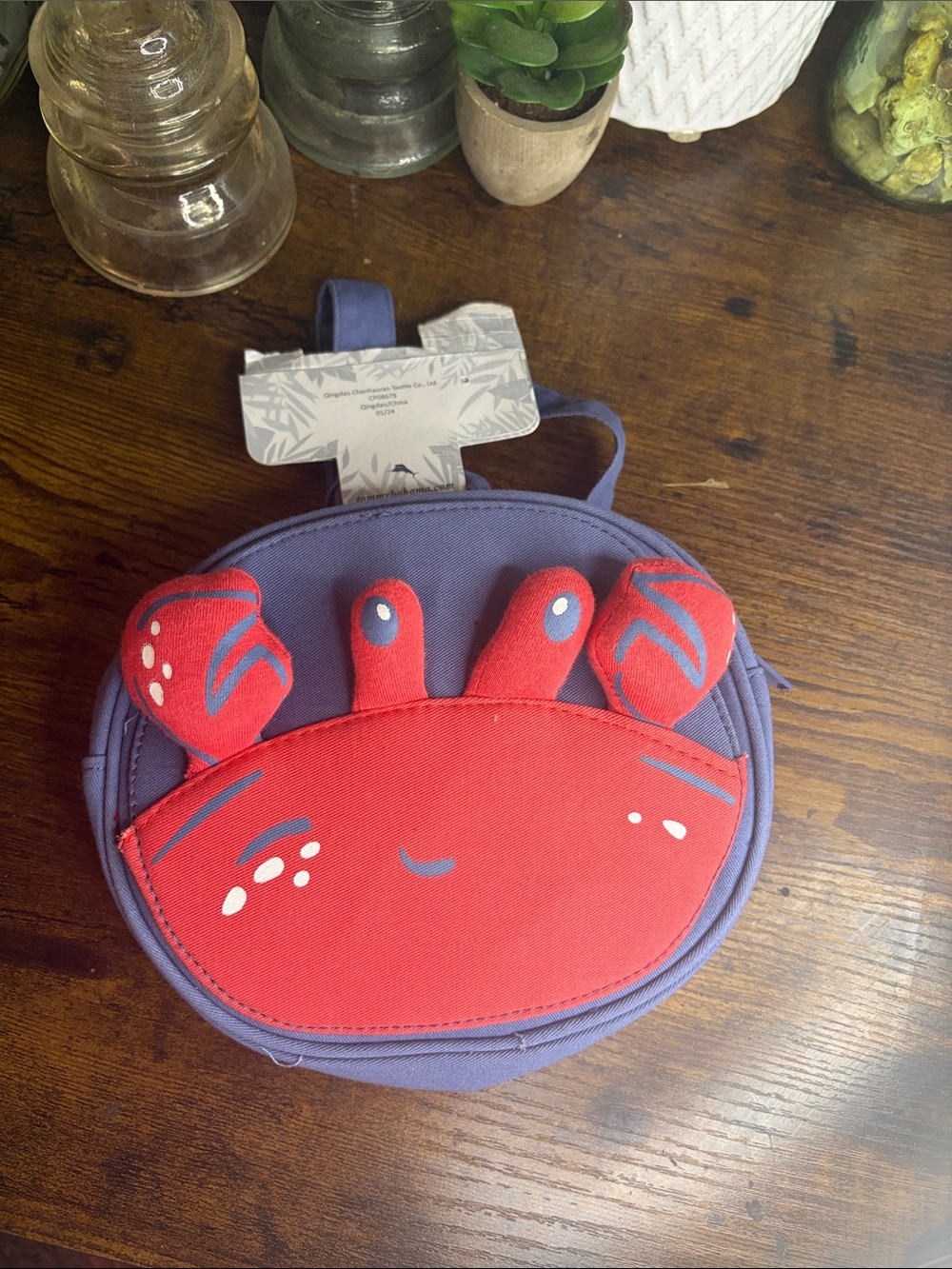 Tommy Bahama Kids Crab Coin Purse - Red and Purple